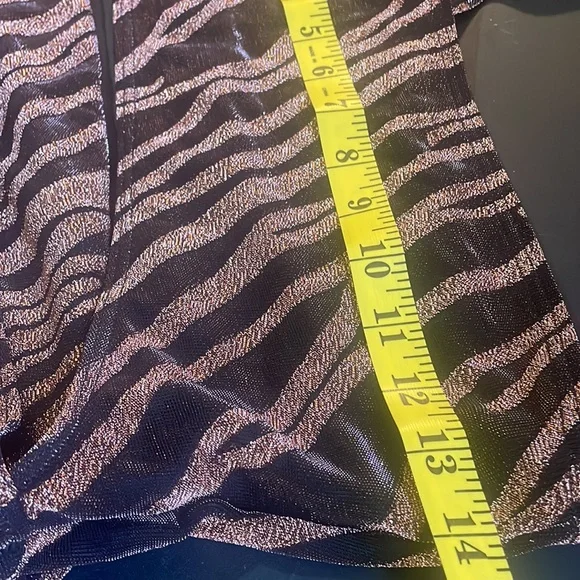 Zebra print monokini,1piece,2 piece-bathing suit,shimmery bronzegold black,Large - Picture 6 of 7